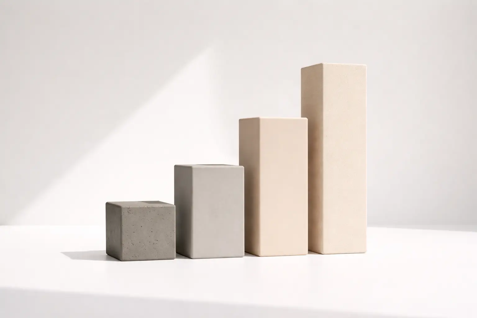 Four ascending blocks representing growth stages